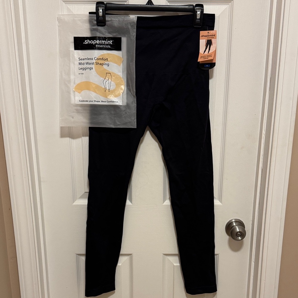 Shapermint Black Seamless Comfort Mid-Waist Shaping Leggings